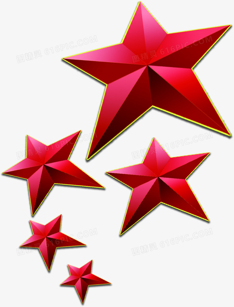 红色渐变效果的五角星