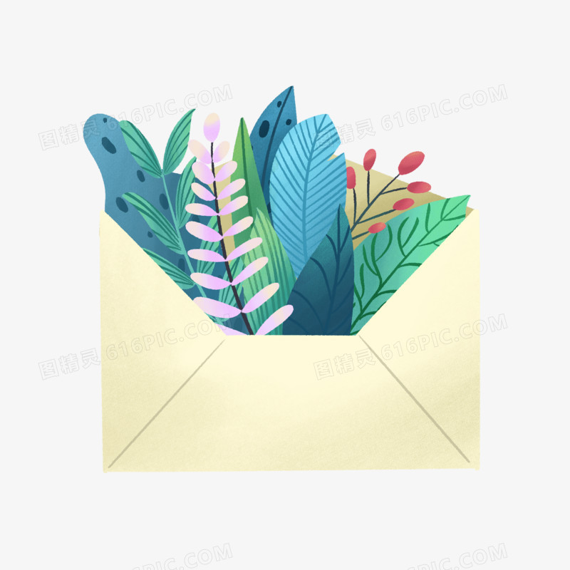 卡通手绘信件花卉信封