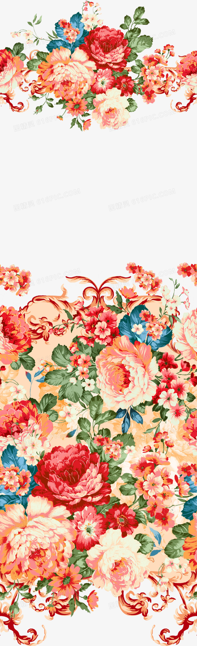手绘绚丽多款花朵
