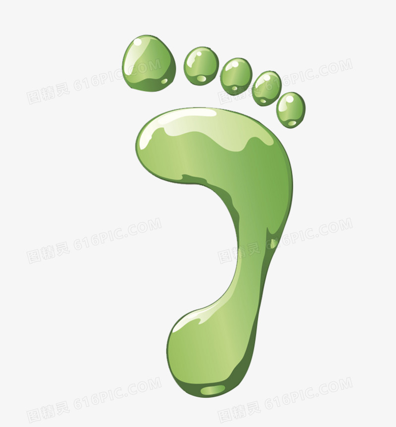 绿色的脚印