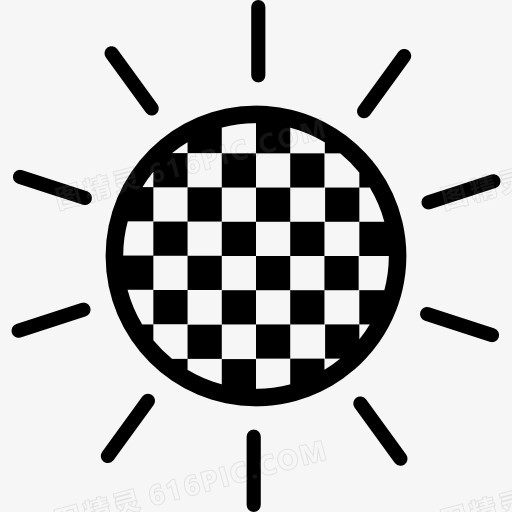 太阳的轮廓花纹圈图标
