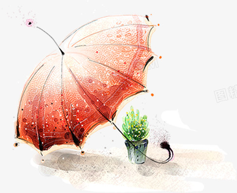 本设计作品为唯美雨伞卡通装饰创意,格式为png,尺寸为487x397,下载后