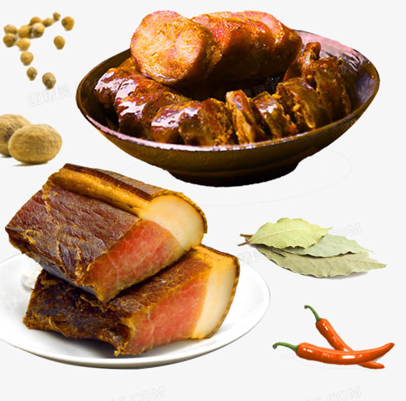香肠腊肉调料免抠PNG素材