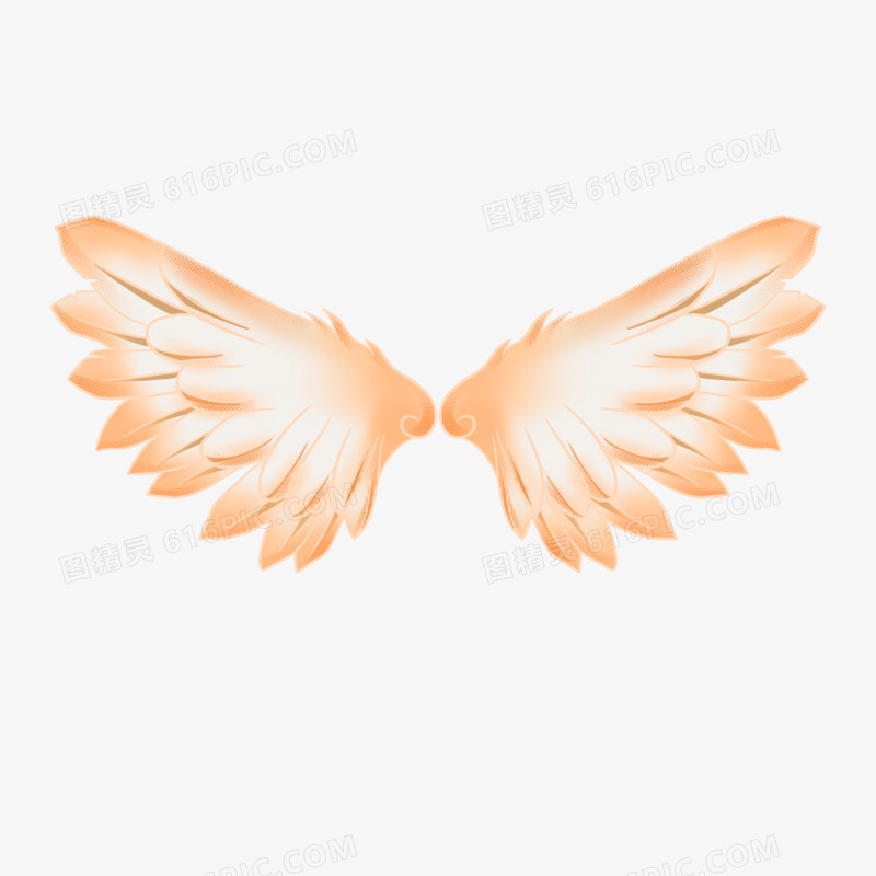 手绘天使卡通翅膀元素