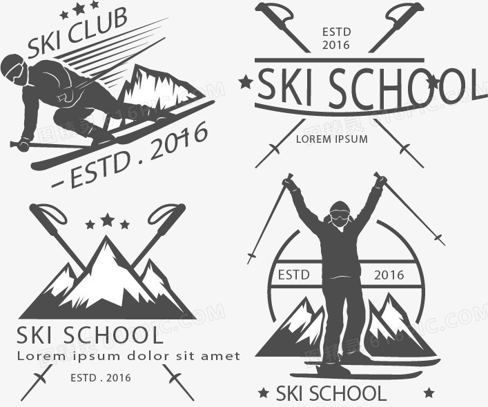 滑雪学校标志