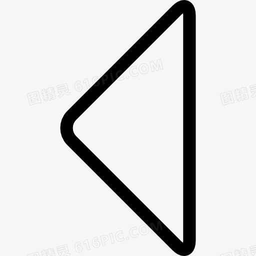 箭头三角形轮廓指向左图标