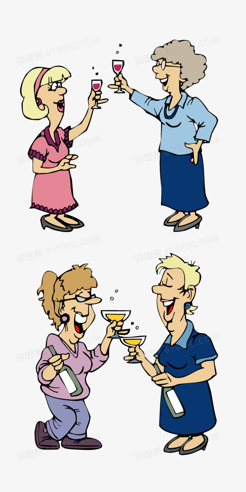 两组女士喝酒图片