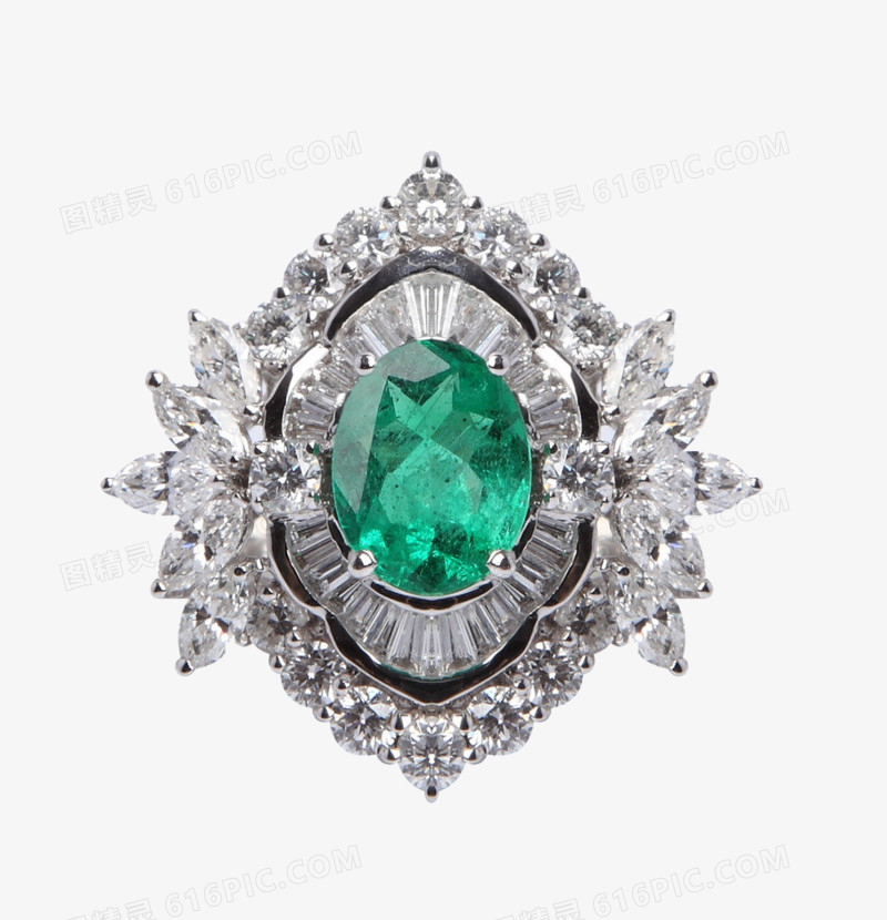 绿宝石钻石戒指