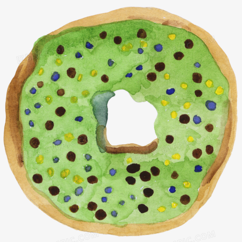 绿色蛋糕西餐甜食甜甜圈