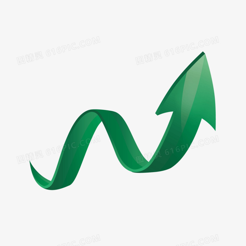 矢量蛇形绿色曲线箭头