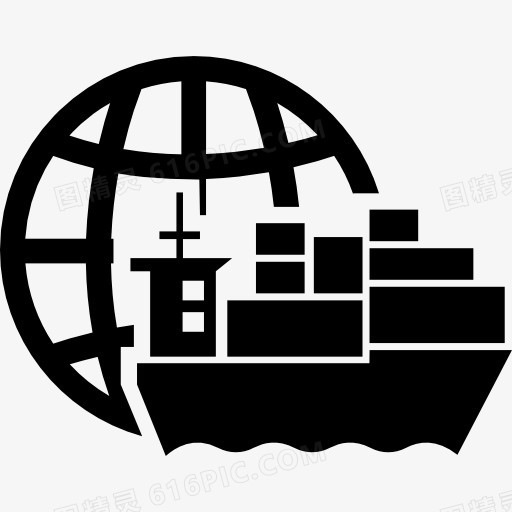 海洋运输船的全球分布图标