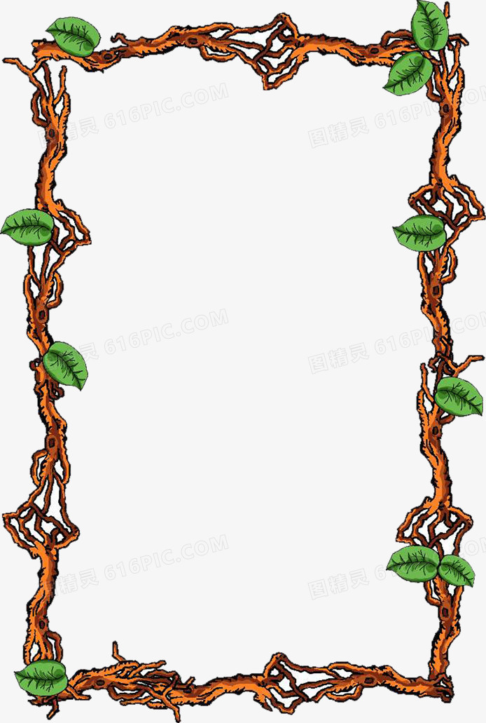 树枝藤蔓边框卡通欧式花纹