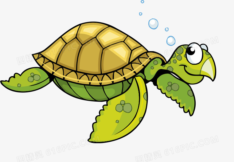 卡通乌龟泡泡海龟