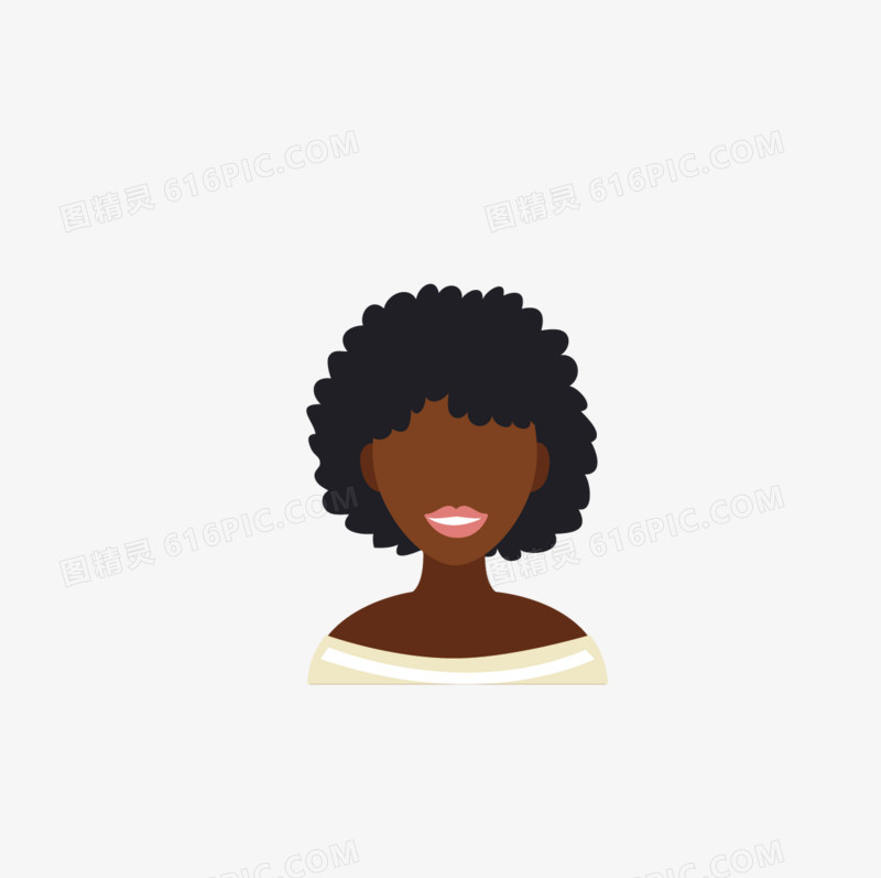 非洲卷发女人头像