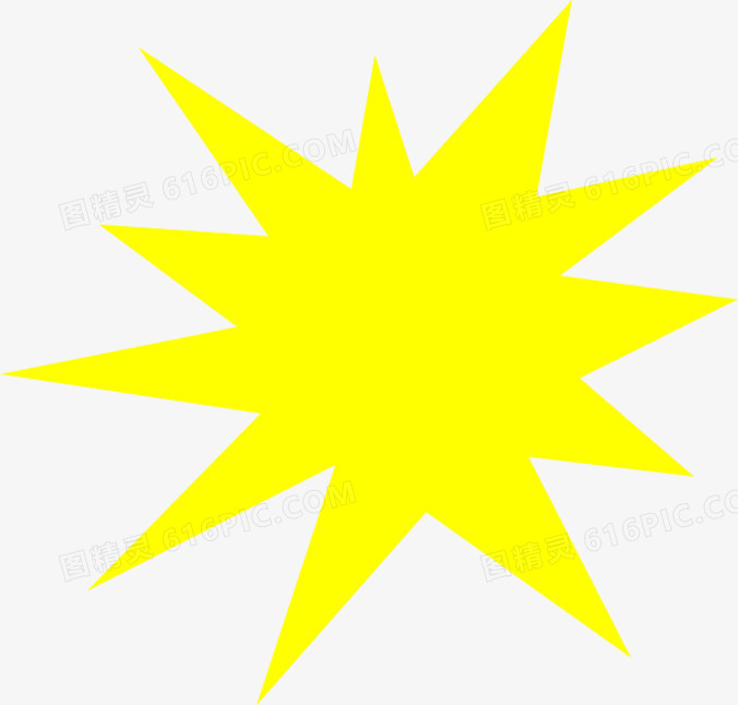 黄色手绘爆炸标签