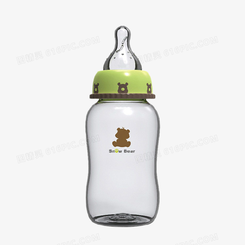 小白熊宽口玻璃奶瓶