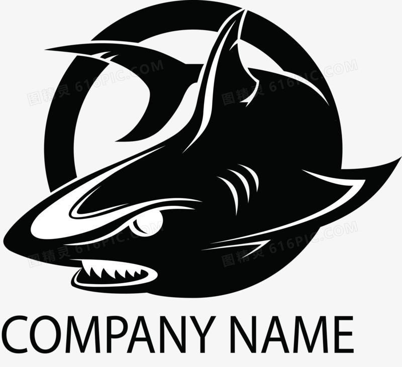 装饰黑色鲨鱼标志