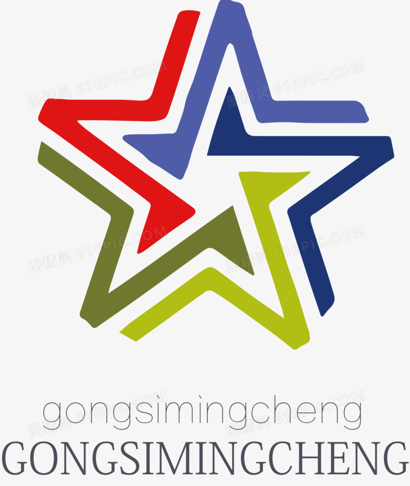 彩色五角星logo