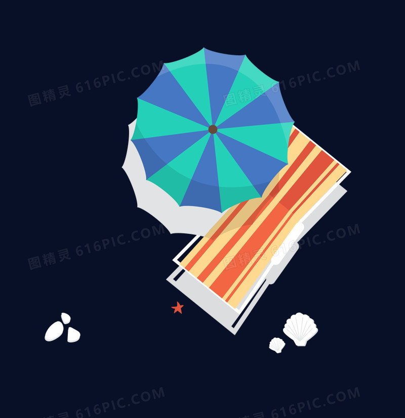 沙滩伞 矢量