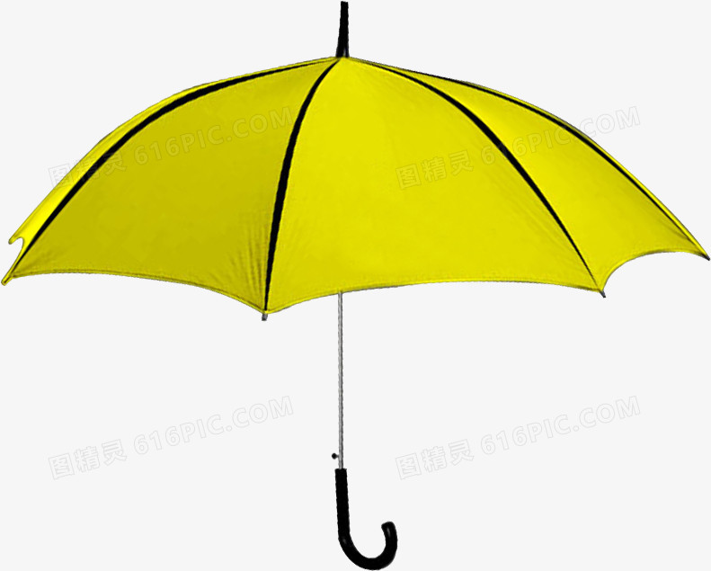 黄色手绘卡通雨伞