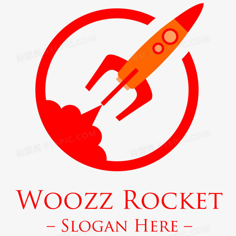 红色火箭时尚LOGO设计矢量