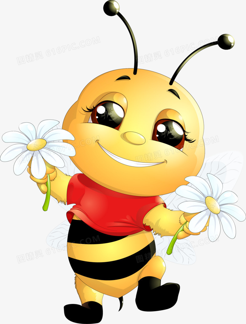 拿着鲜花的蜜蜂