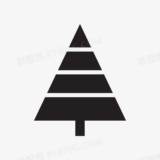 黑色三角形设计树木
