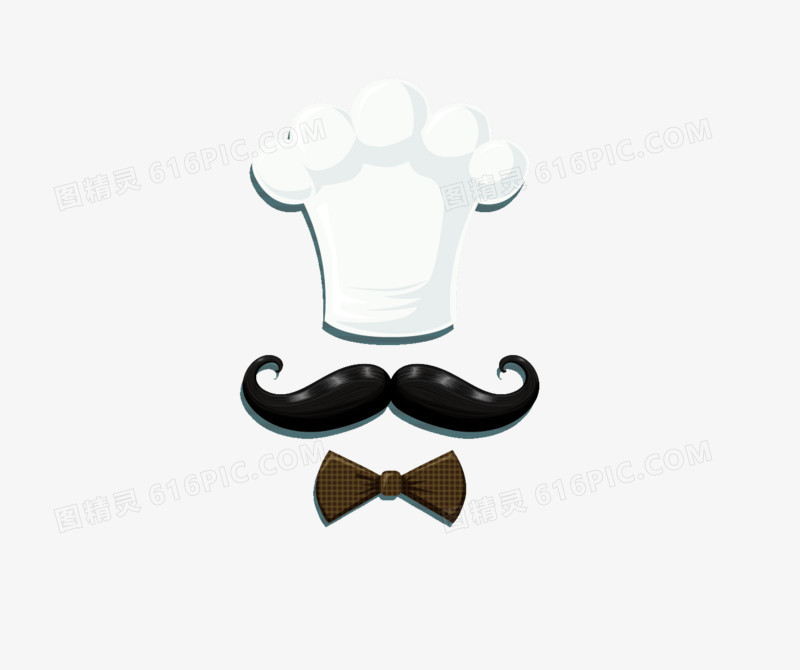 厨师帽子胡子领带