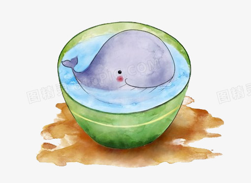 手绘可爱鲸鱼