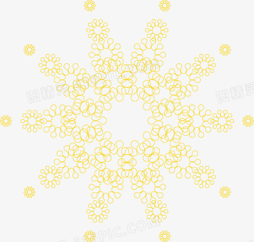黄色拼接花朵花纹开业