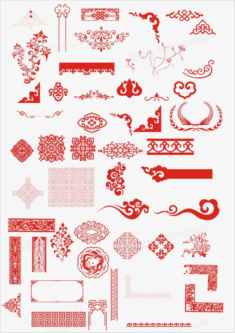 中国风剪纸装饰图案