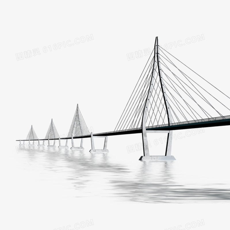 跨海桥梁免抠素材