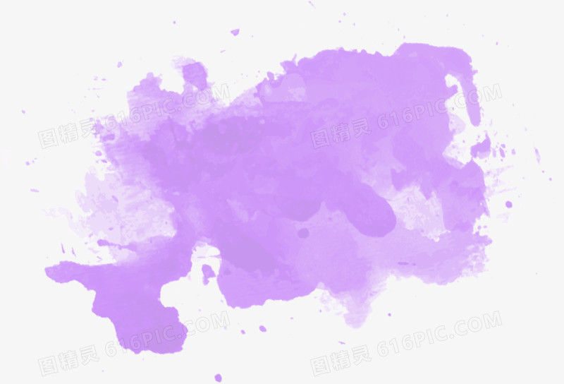 唯美紫色水彩抽象墨迹