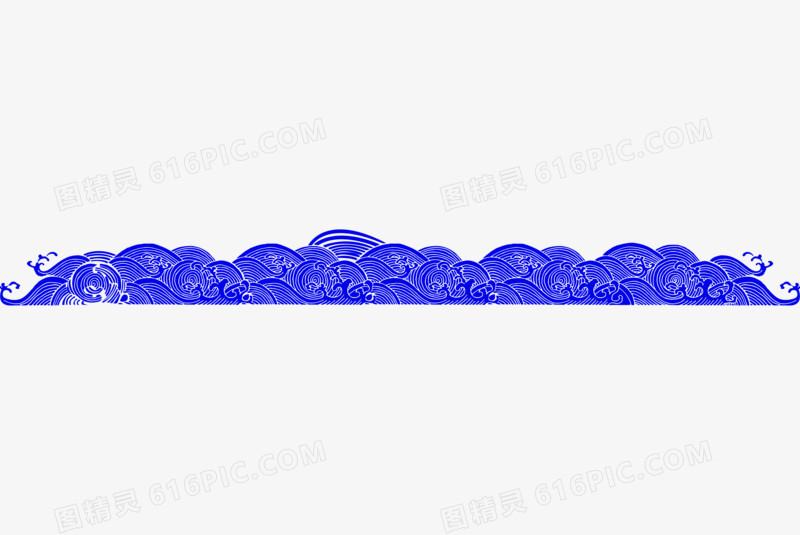 蓝色中国风海浪边框纹理