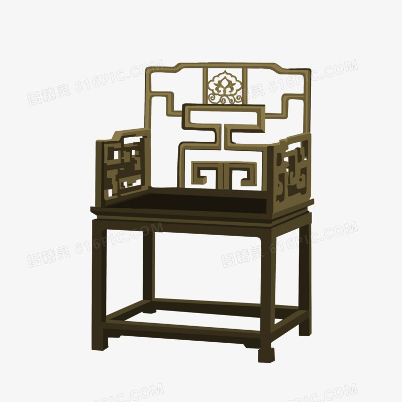 手绘中式家具椅子免抠元素