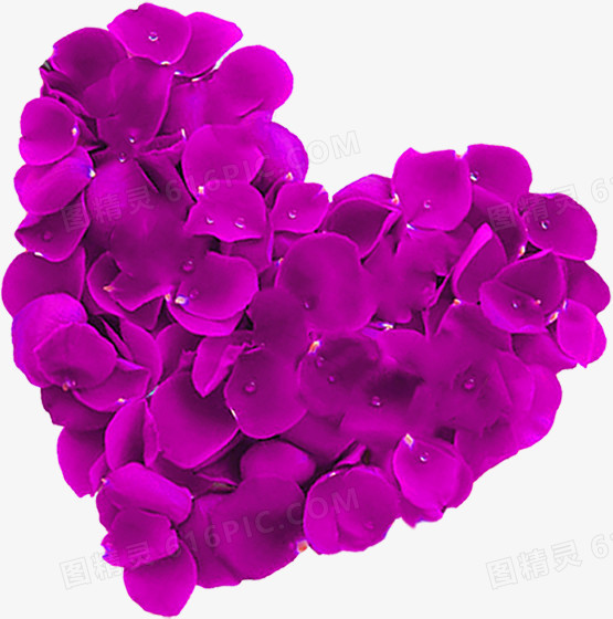 紫色花瓣心形