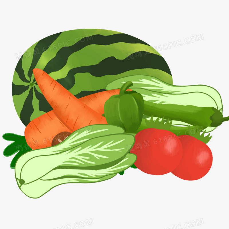 卡通青菜蔬果组合素材