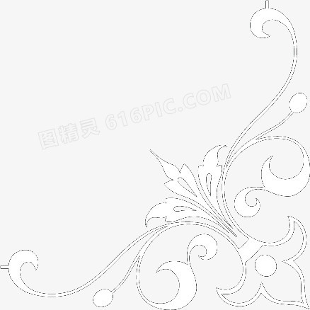 白色手绘花纹边纹