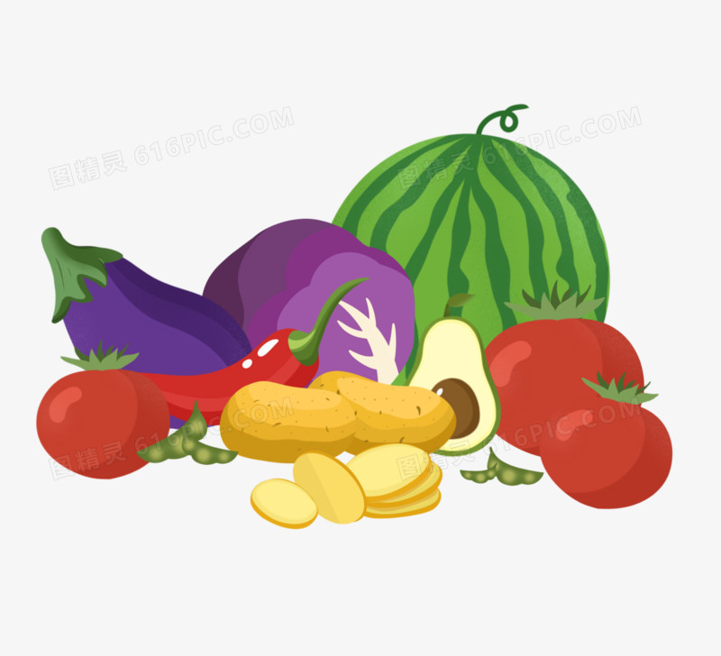 卡通水果蔬菜免抠素材