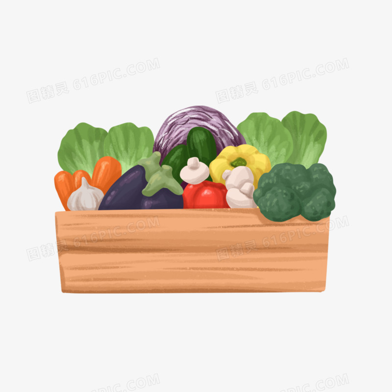 手绘卡通蔬菜组合元素