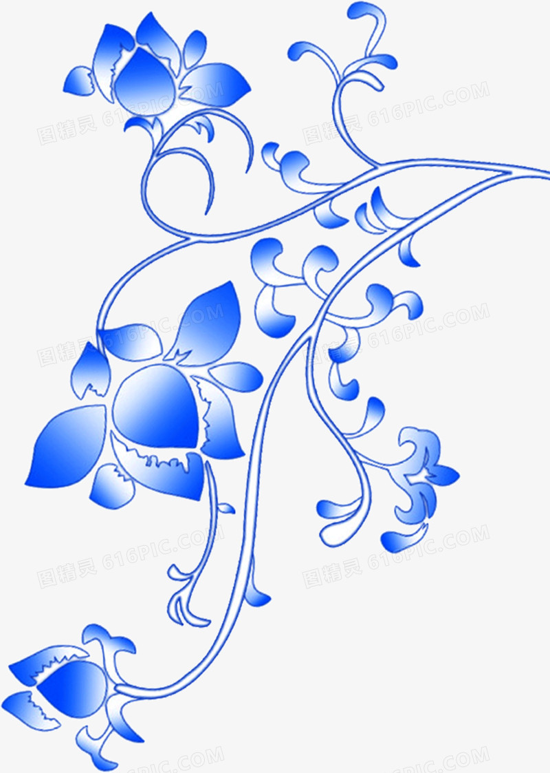 蓝色的花枝