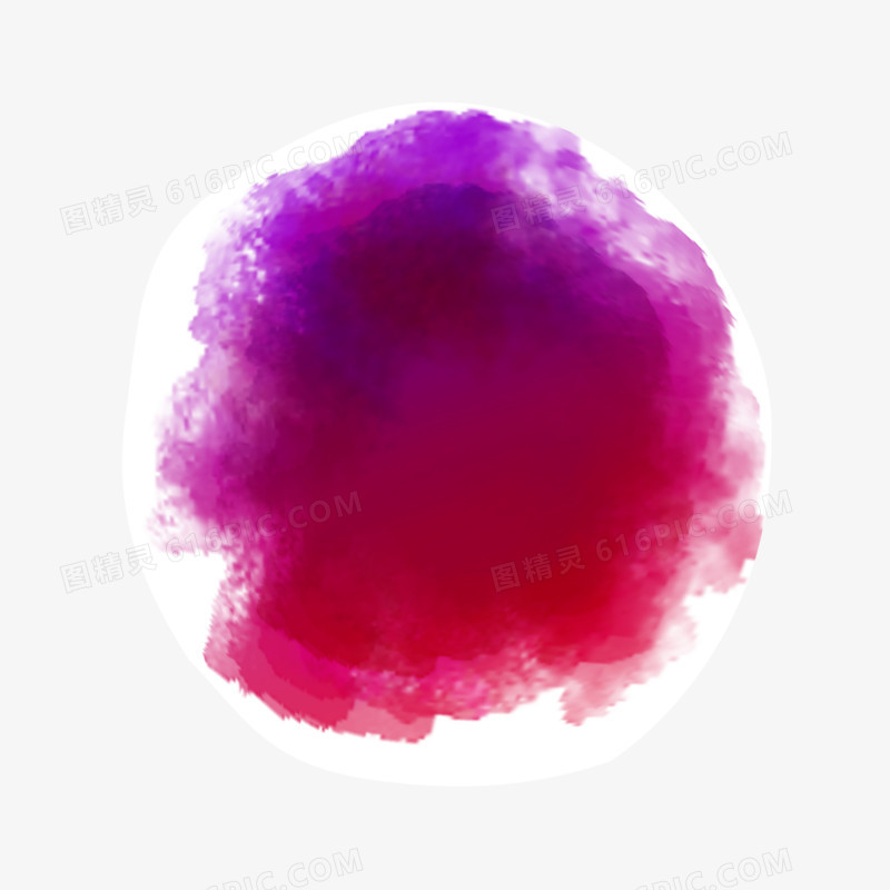 紫色水彩渲染墨迹