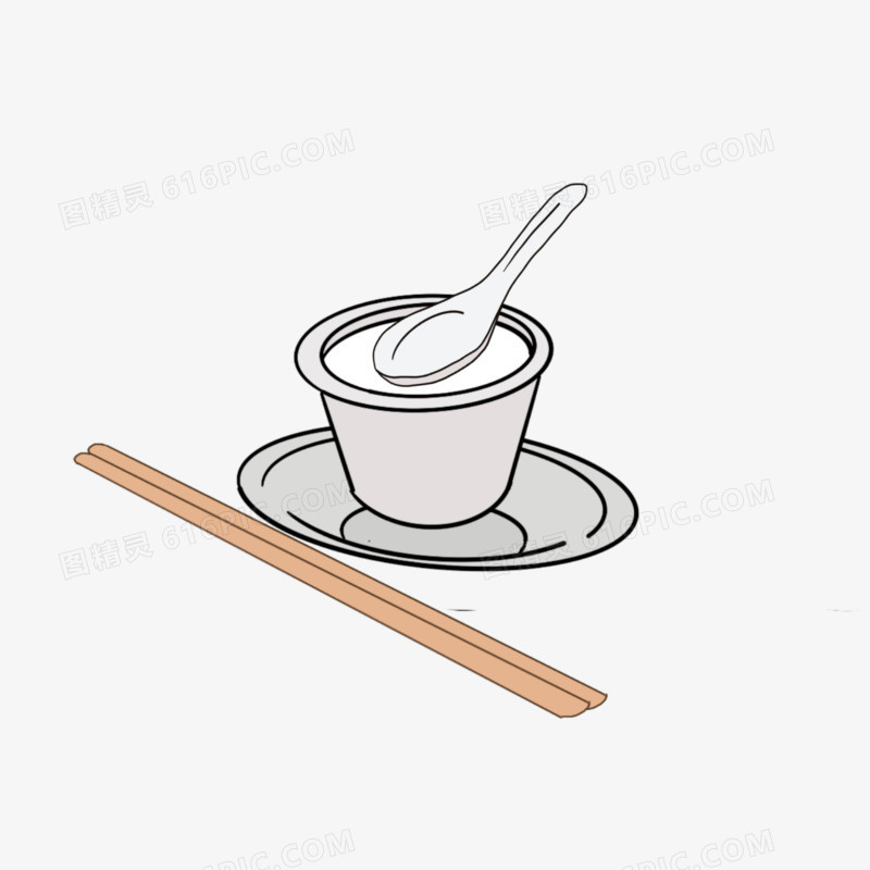 卡通一次性碗筷勺子元素