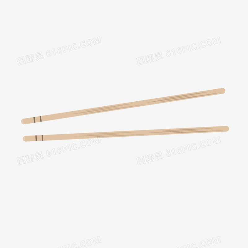 卡通矢量木质一次性筷子餐具素材