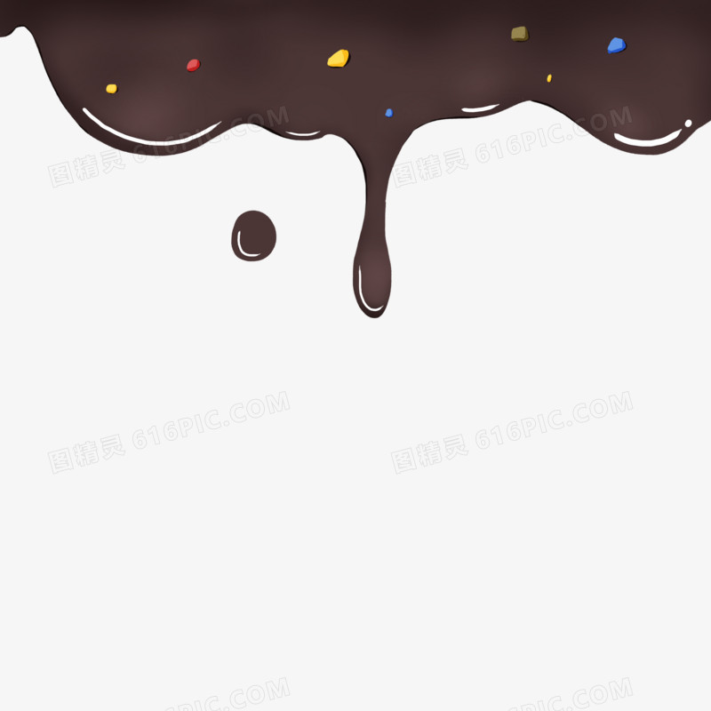 手绘写实巧克力液体融化效果素材