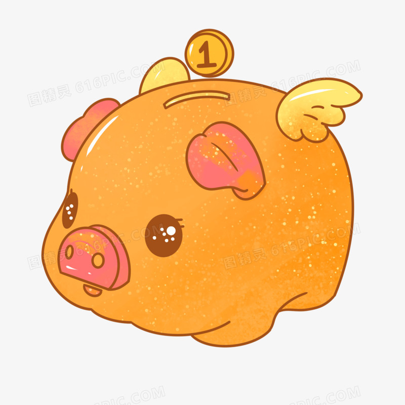 卡通可爱小猪存钱罐素材
