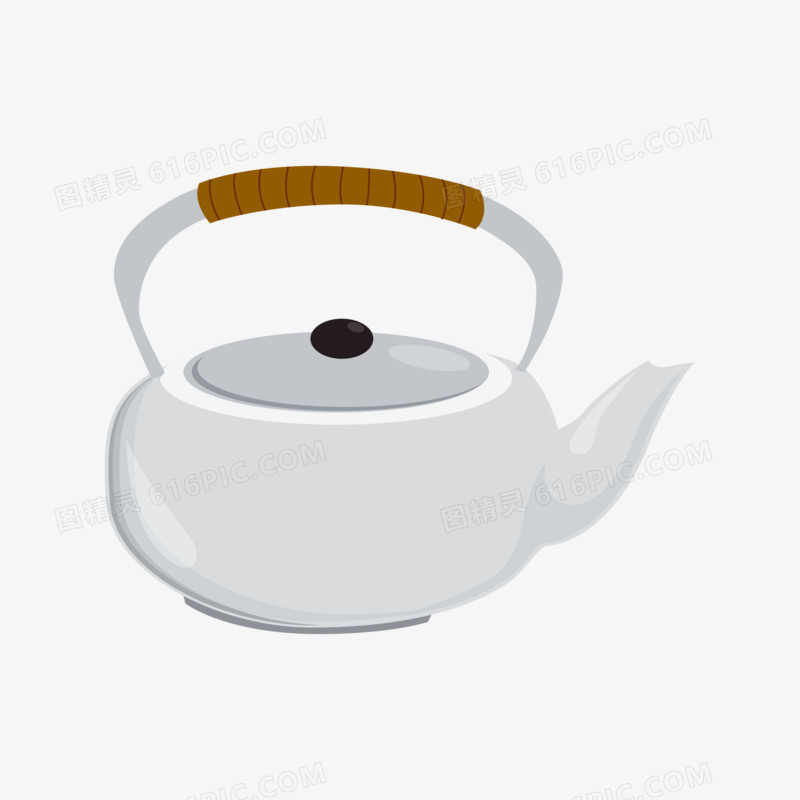 卡通矢量厨房用具烹饪器具之茶壶素材