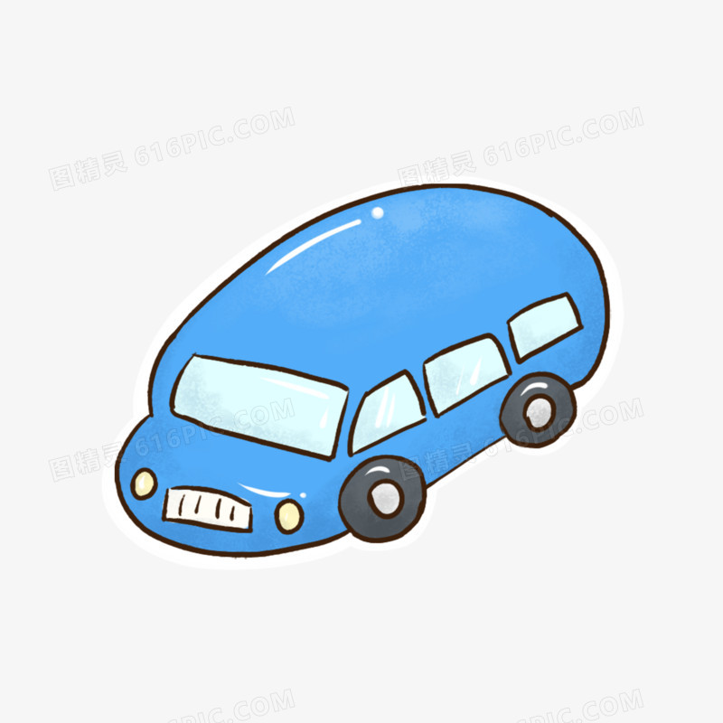 卡通手绘免抠玩具系列图之小车车素材