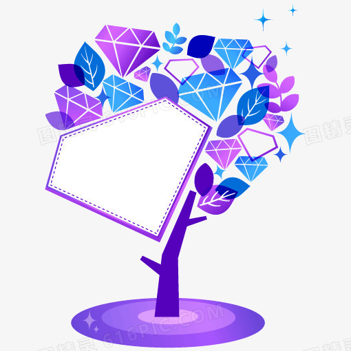 树木 紫色 信封 文案背景元素 紫色发光