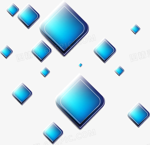 蓝色科技抽象几何块